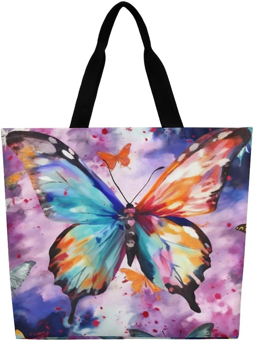 Italian Town Street Beach Bag Reusable Tote Bag Foldable Grocery Bags Women Shopping Bags for Daily Essentials