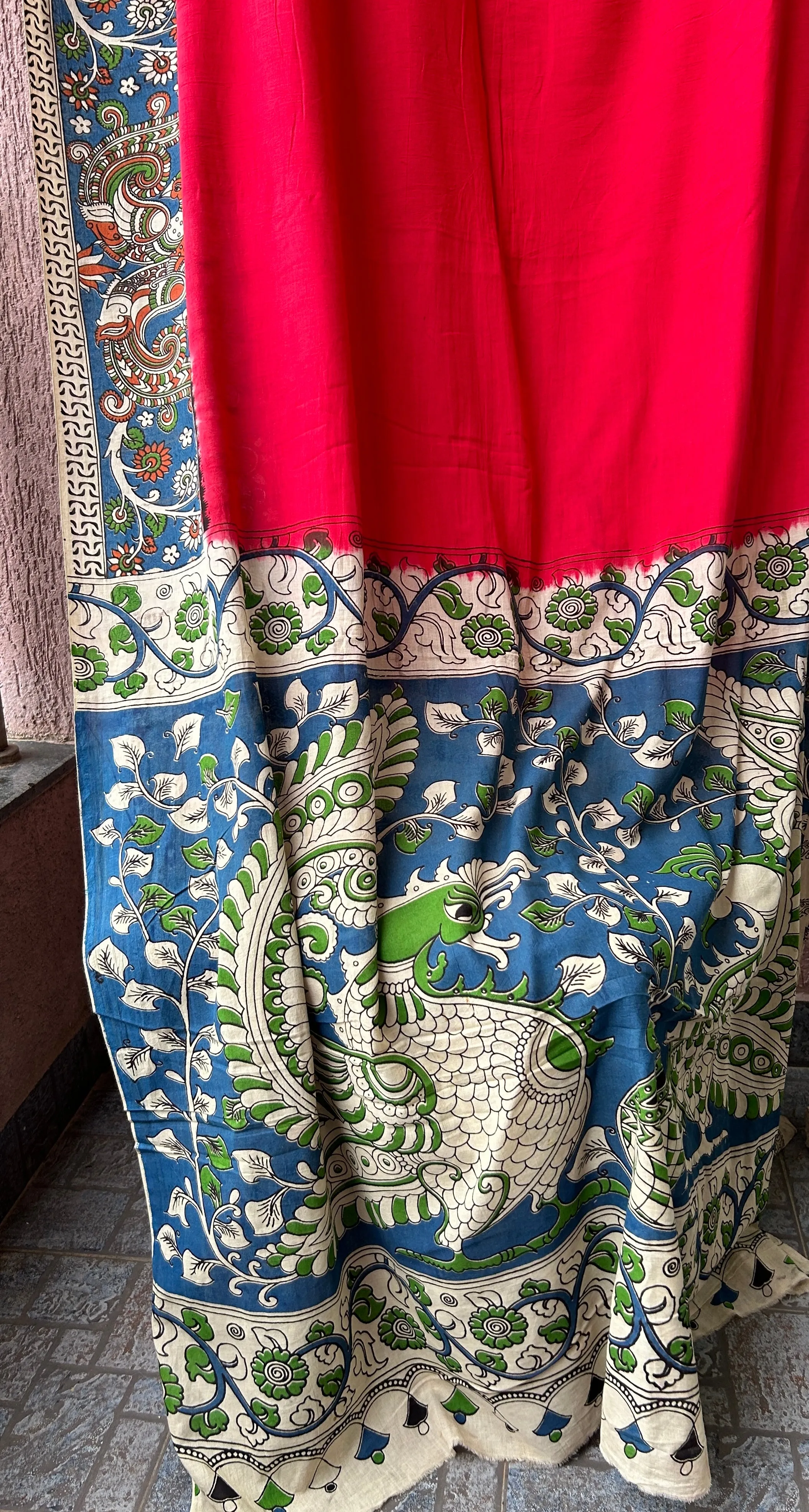 Kalamkari Cotton Saree with Blouse