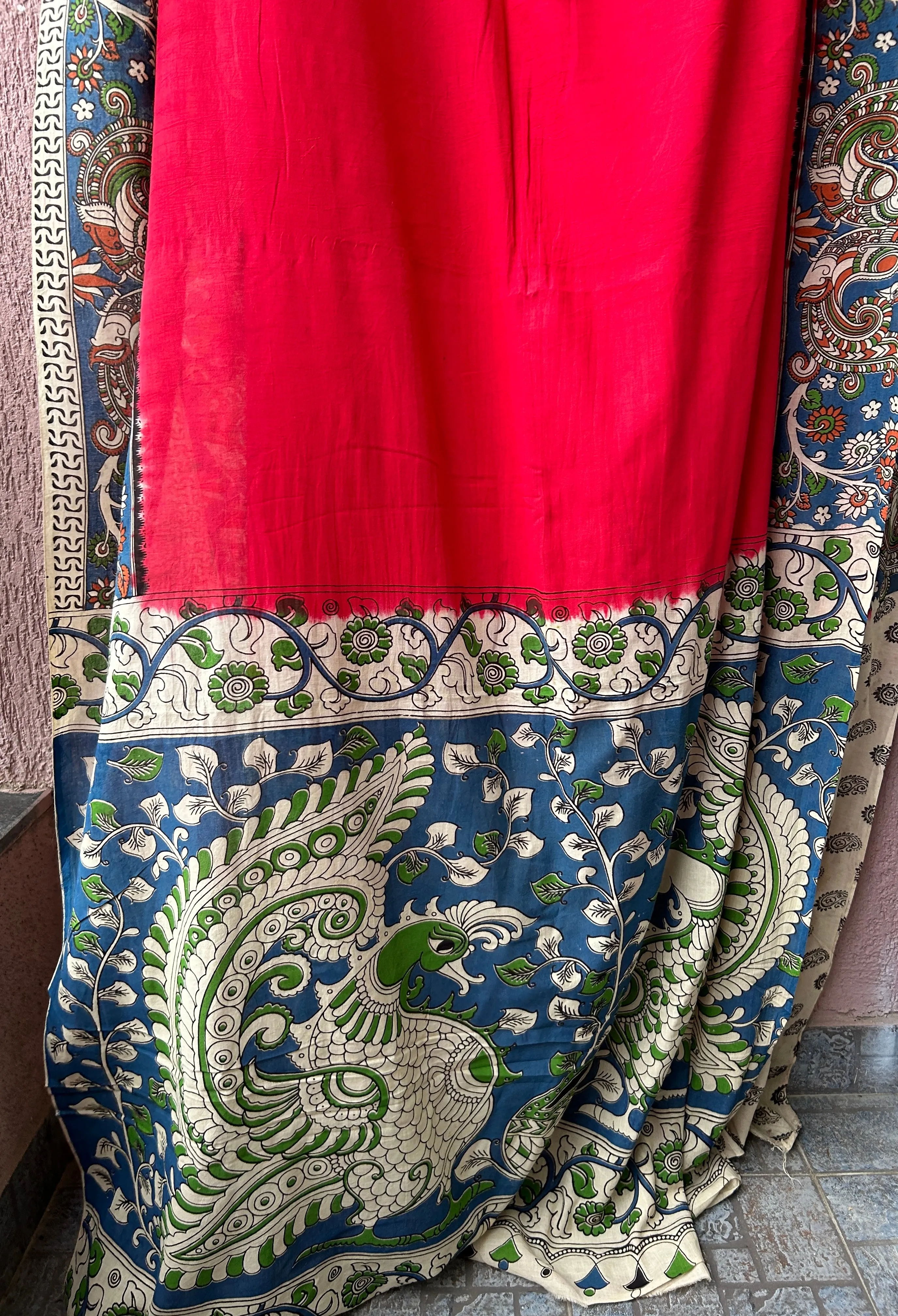 Kalamkari Cotton Saree with Blouse
