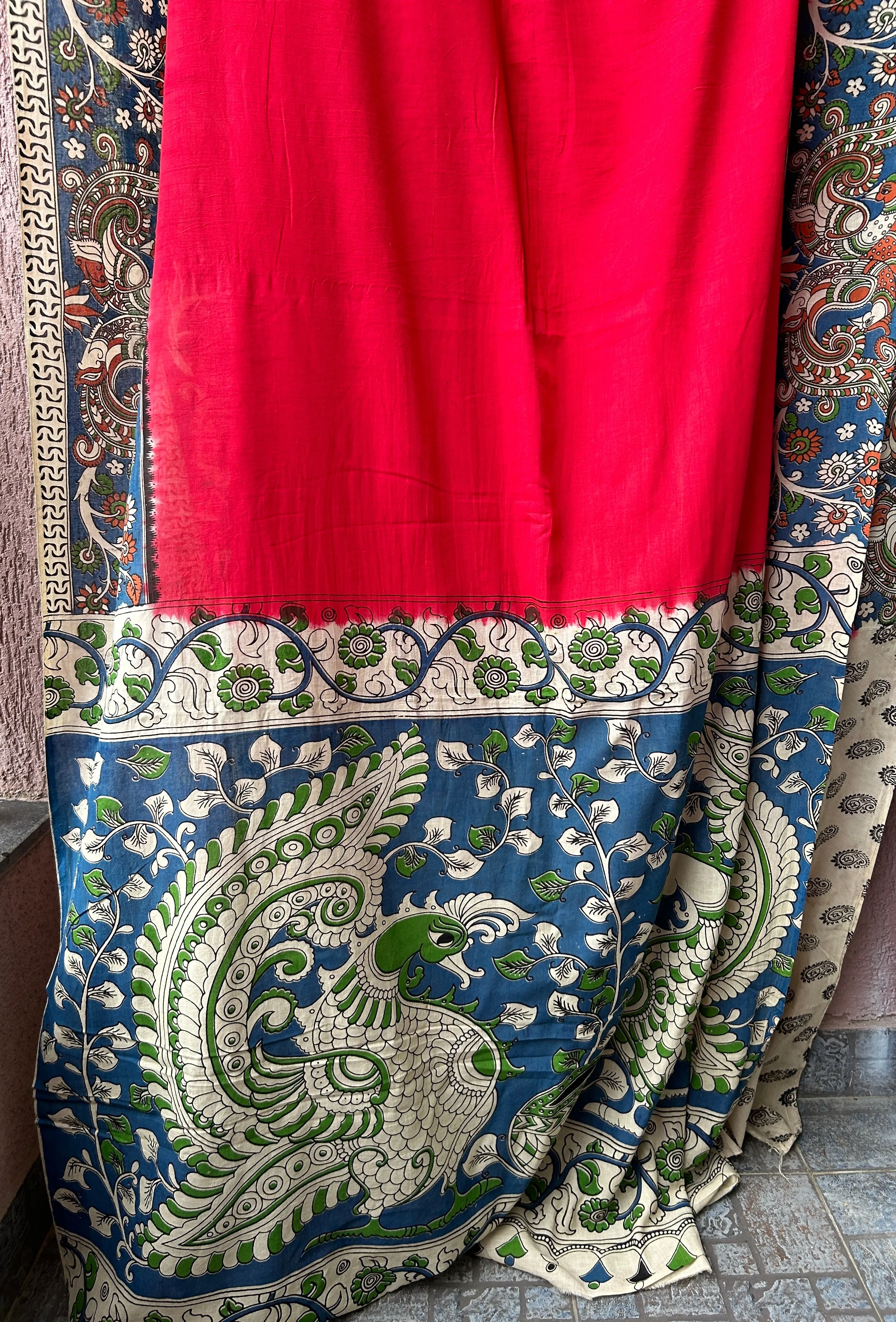 Kalamkari Cotton Saree with Blouse