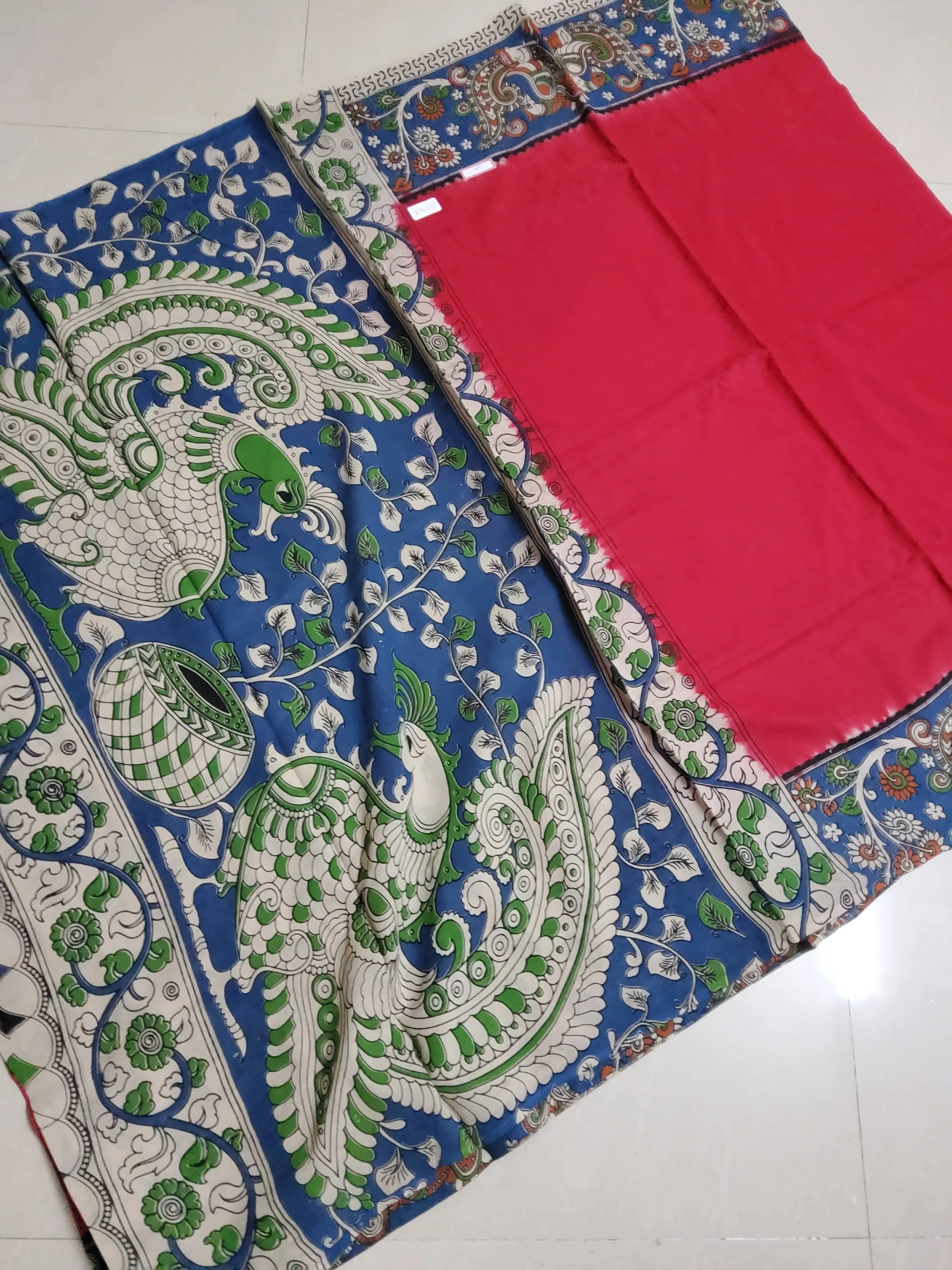Kalamkari Cotton Saree with Blouse