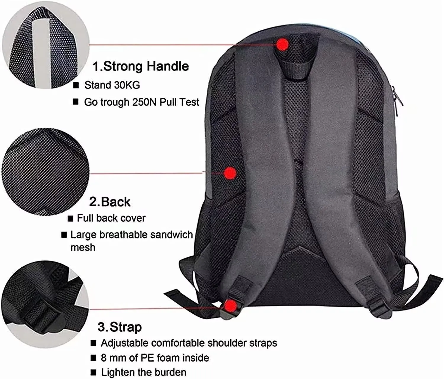KEIAHUAN American Flag Ball Pattern School Bag Backpack School Bookbags for 6-15 Years Old Book Bags Shoulder Backpack with Lunch Bag Pencil Holder