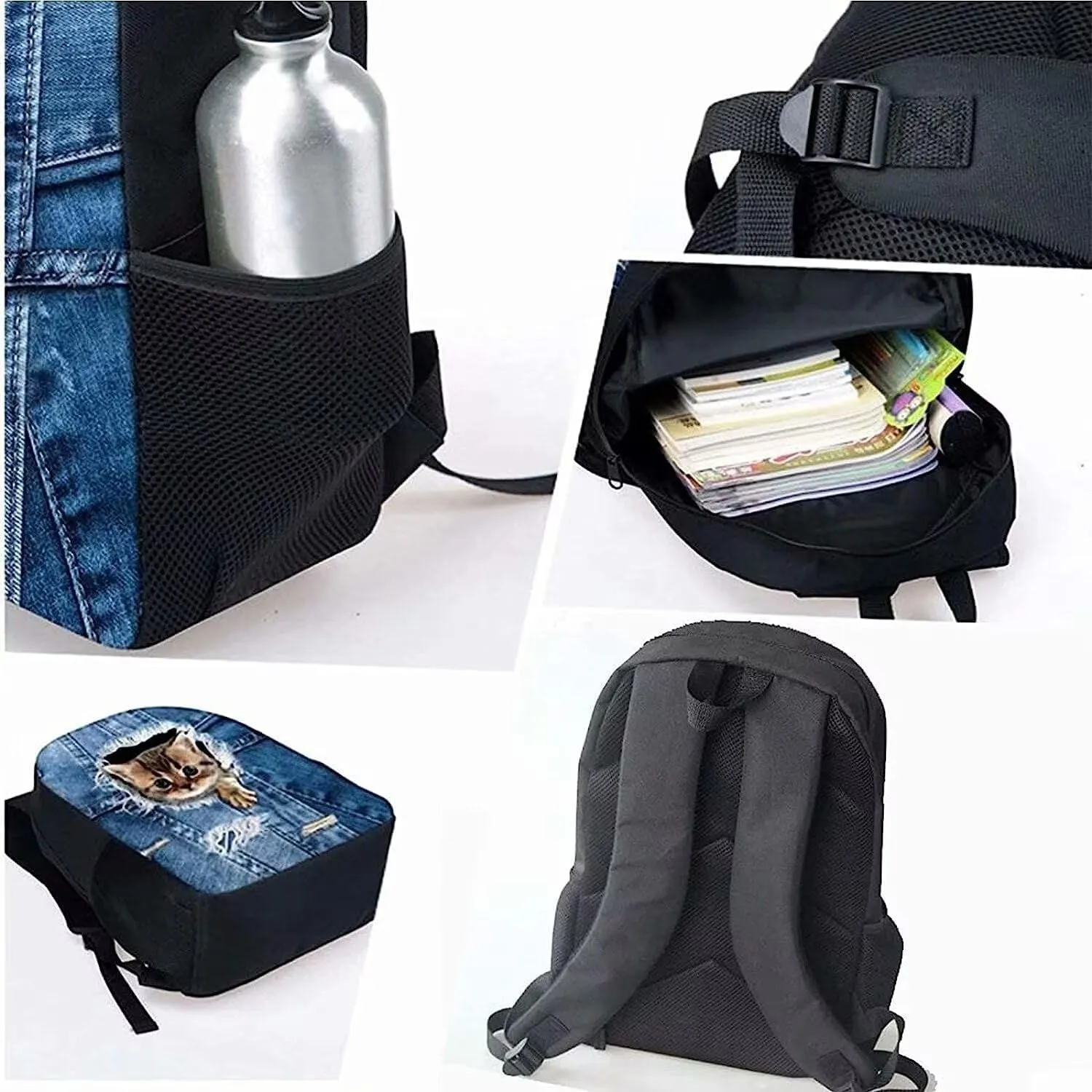 KEIAHUAN Coconut Tree Pattern Backpack for Girls with Insulated Cooler Lunch Box Pencil Case Kids Bookbag Student School Backapck for Travel Hiking