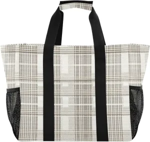 KLL Beach Totes Bags Canvas Collapsable With Pockets Grocery Bags Reusable