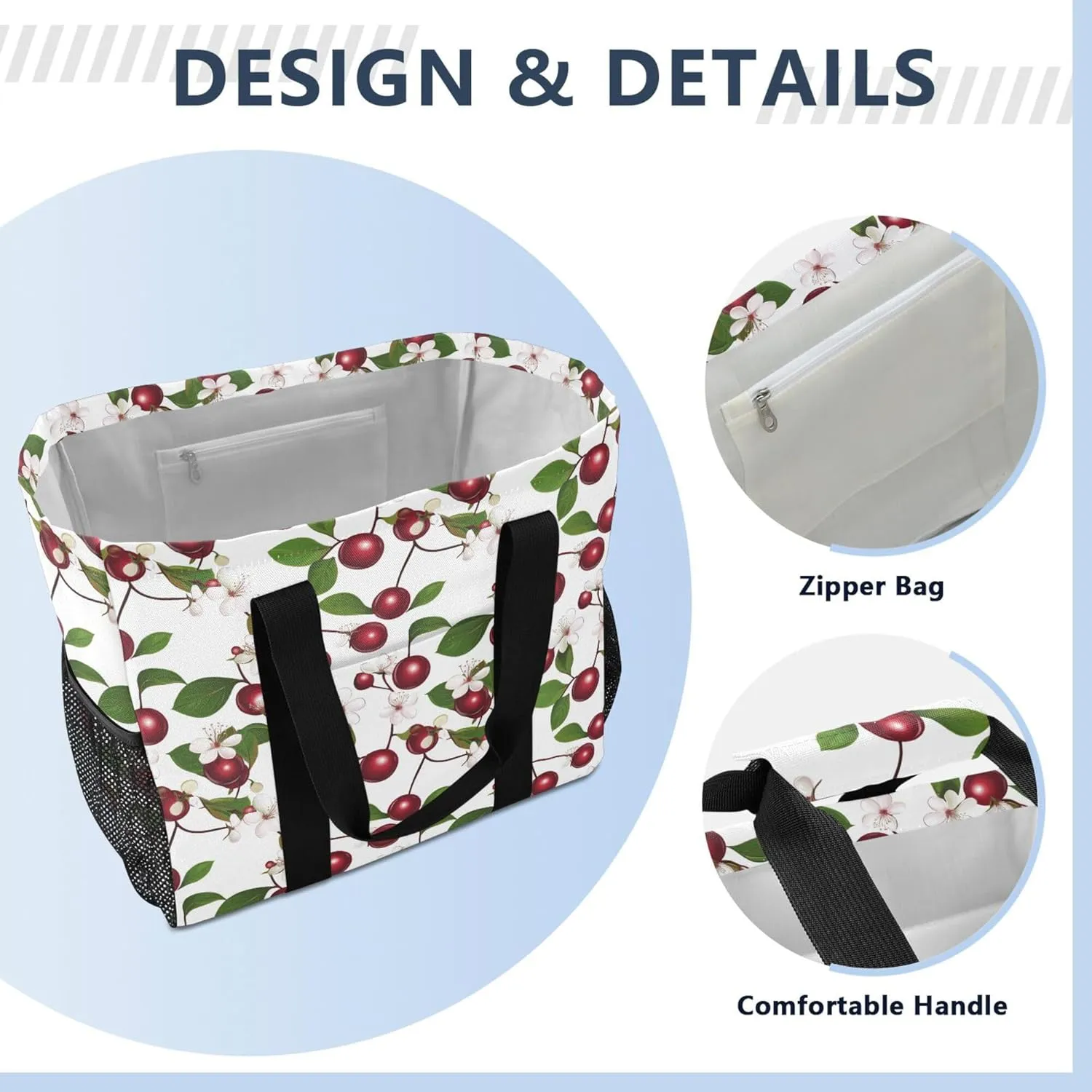 KLL Utility Bags And Totes with Handles Collapsable Waterproof Reusable Grocery Bag