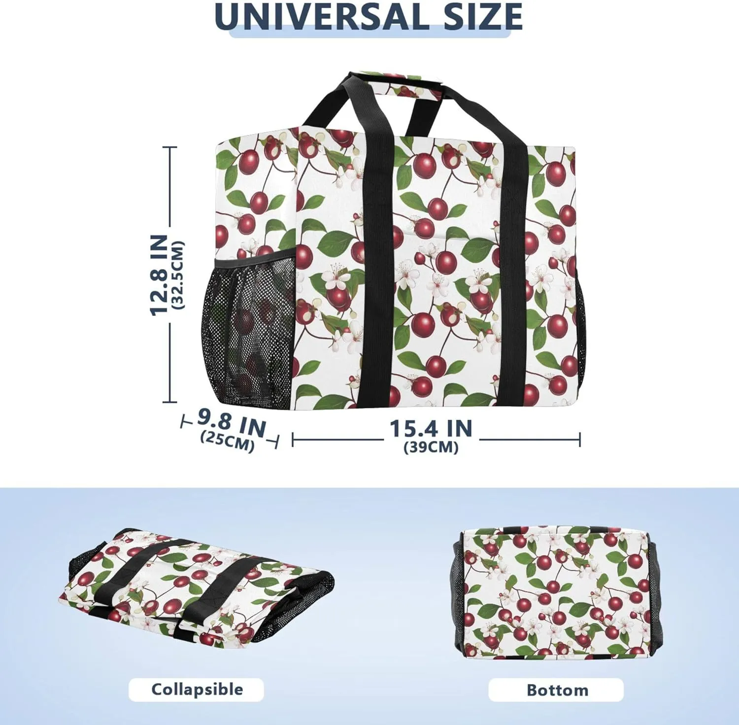 KLL Utility Bags And Totes with Handles Collapsable Waterproof Reusable Grocery Bag