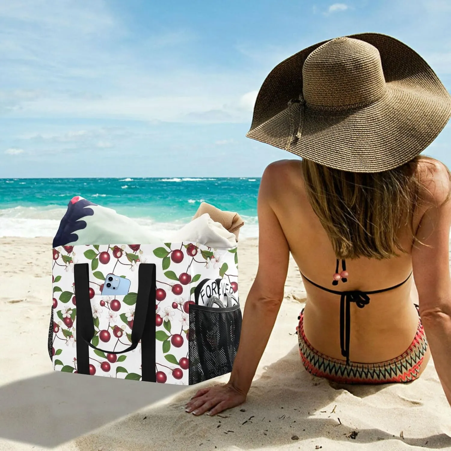 KLL Utility Bags And Totes with Handles Collapsable Waterproof Reusable Grocery Bag