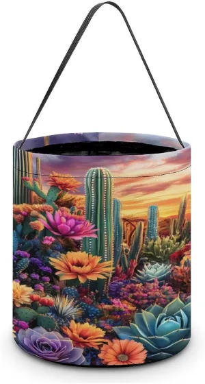 Landscape Cactus Halloween Candy Bag Candy Tote Bucket Gift Bags Party Supplies for Women Men