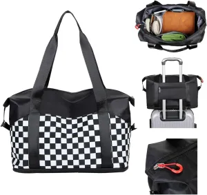 Large Capacity Travel Luggage Bag, Women's Tote Bag to Carry Airplane Fits Under Seat, Men's Short Business Carry-on Sports Gym Dry and Wet Separation BagElegant Coffee