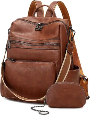 Leather Backpack Purse for Women Designer Ladies Shoulder Bag Fashion Faux Work Travel Handbags