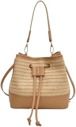 Leather Drawstring Bag Tote Bucket Bags Luxury Designer Handbag Crossbody Purses Women 2025 Trendy