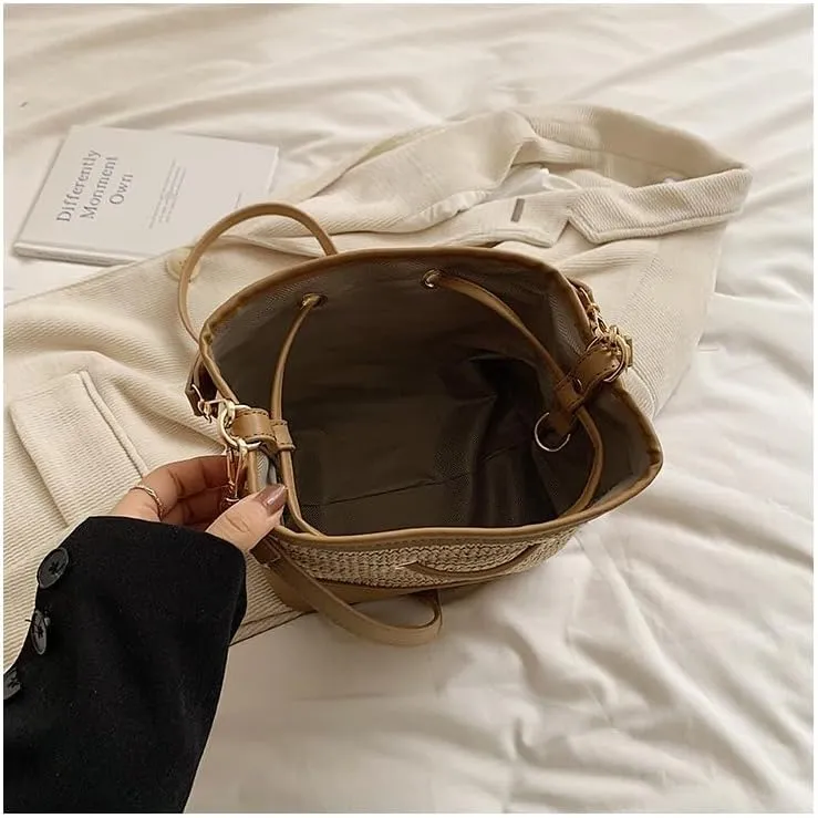 Leather Drawstring Bag Tote Bucket Bags Luxury Designer Handbag Crossbody Purses Women 2025 Trendy