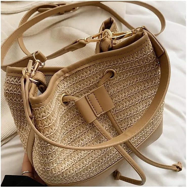Leather Drawstring Bag Tote Bucket Bags Luxury Designer Handbag Crossbody Purses Women 2025 Trendy