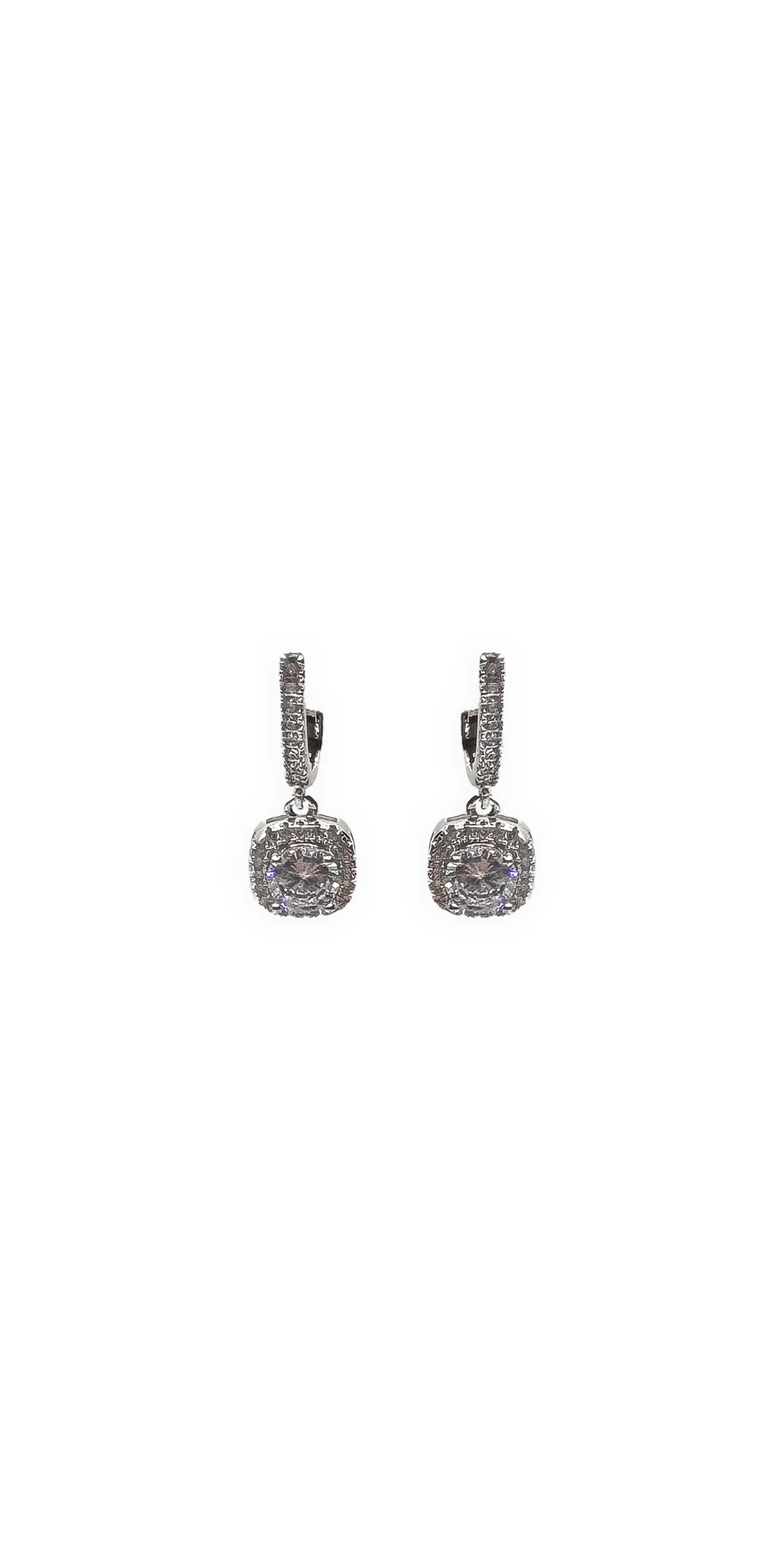 Leverback Cushion Stone Earrings