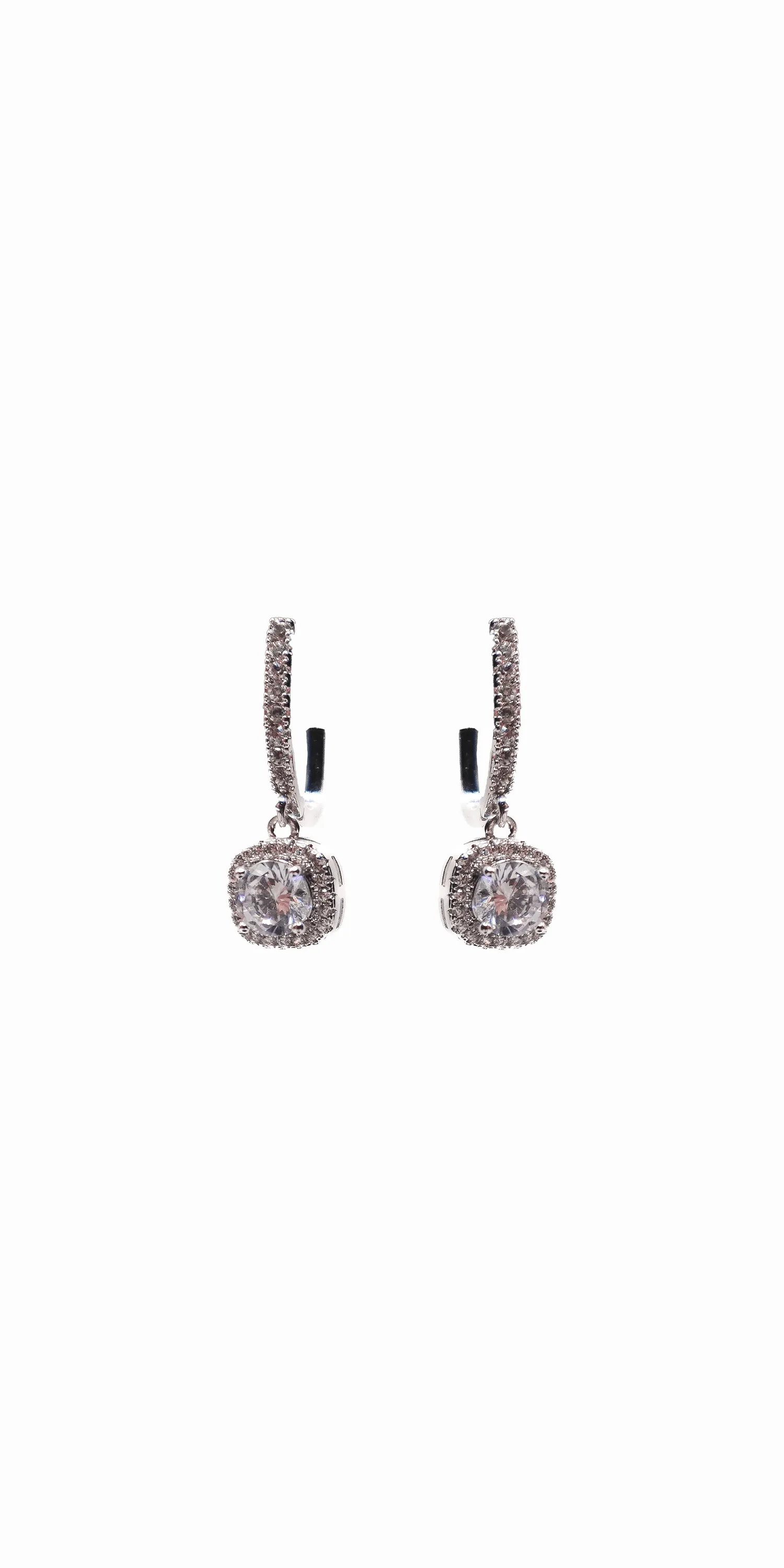 Leverback Cushion Stone Earrings