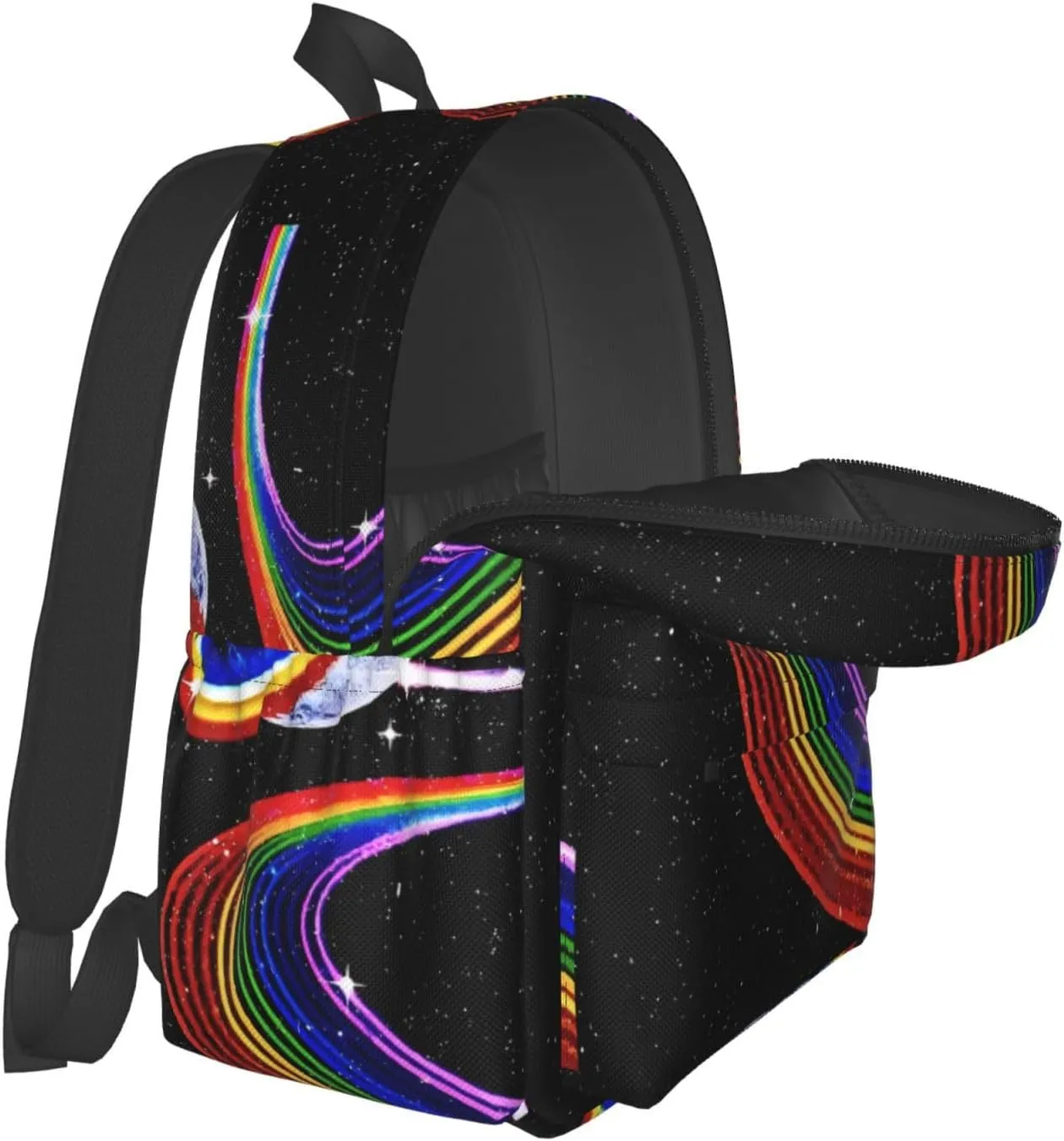 LGBT Rainbow Gay Pride Cosmic Planet Starry Sky 17 Inch Casual Backpack Laptop Backpacks Travel Back Pack Large Camping Rucksack Hiking Daypack Lightweight Double Shoulder Bag