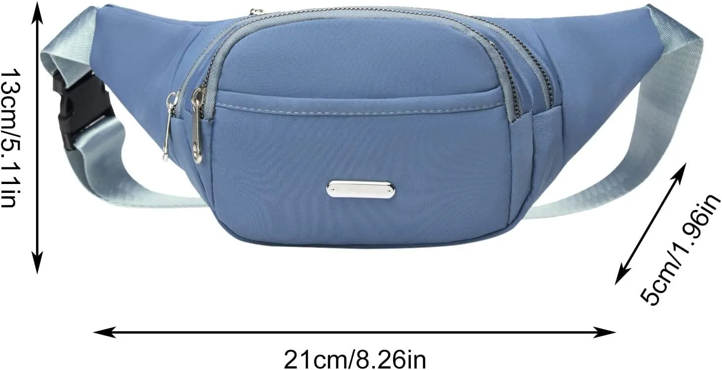 Long Messenger Bag Waist Bags Popular Women Chest Bags Cloth One Shoulder Messenger Bag Business (Black, One Size)