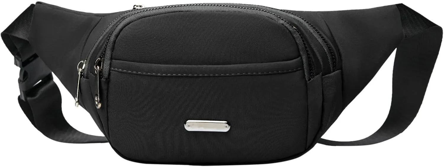 Long Messenger Bag Waist Bags Popular Women Chest Bags Cloth One Shoulder Messenger Bag Business (Black, One Size)