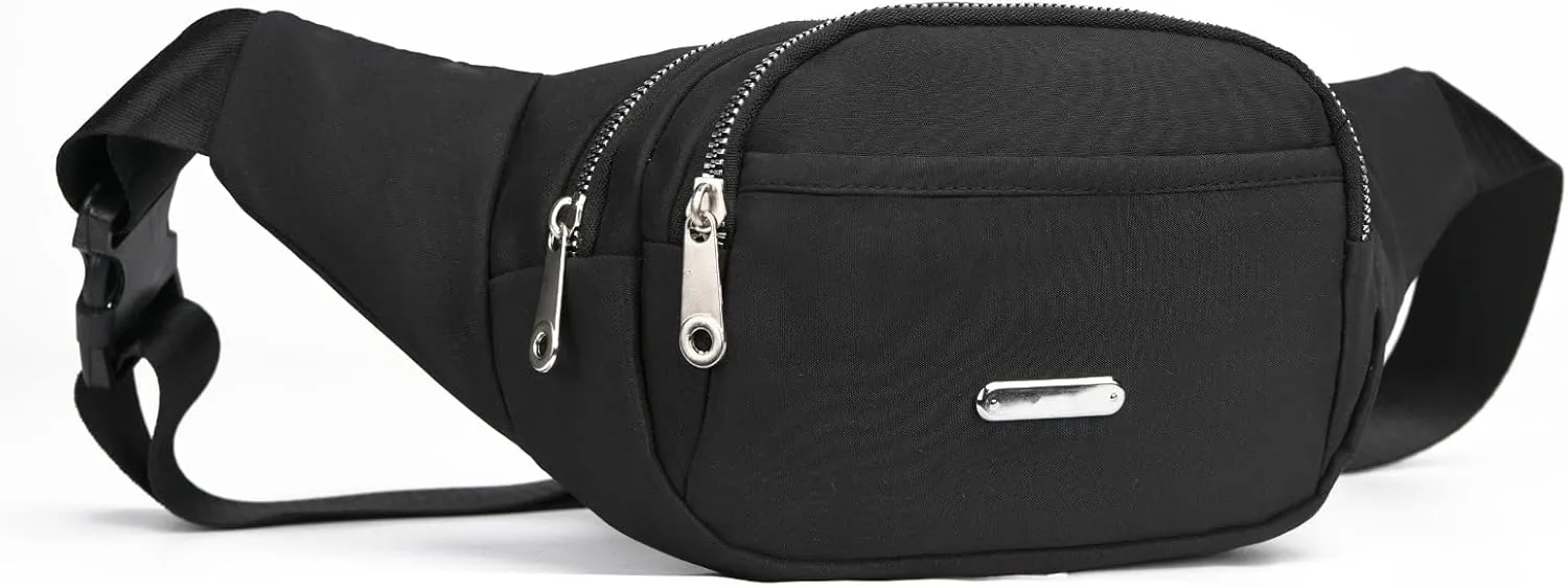 Long Messenger Bag Waist Bags Popular Women Chest Bags Cloth One Shoulder Messenger Bag Business (Black, One Size)