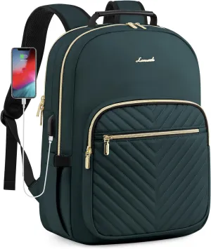 LOVEVOOK Backpack for Women Fits 15.6 Inch Laptop, Business Travel Computer Bag, Teacher Nurse Backpack Purse for Work, College Backpacks, Dark Green