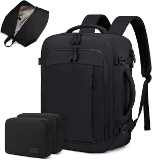 LOVEVOOK Travel Backpack for Men Women, 35L Large Carry On Bag Fits 15.6" Laptop, Flight Approved Personal Item, Waterproof Luggage for Daily Use Weekender Trip Work Business Uni, Black