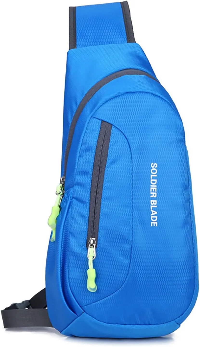 Man Women Outdoor Multifunctional Sling Backpack Fashionable Casual Shoulder Messenger Bag Hiking Chest Bag (Blue, A)