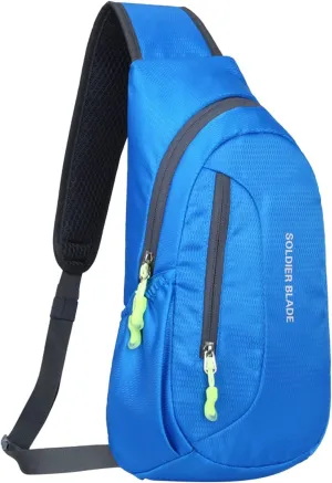 Man Women Outdoor Multifunctional Sling Backpack Fashionable Casual Shoulder Messenger Bag Hiking Chest Bag (Blue, A)