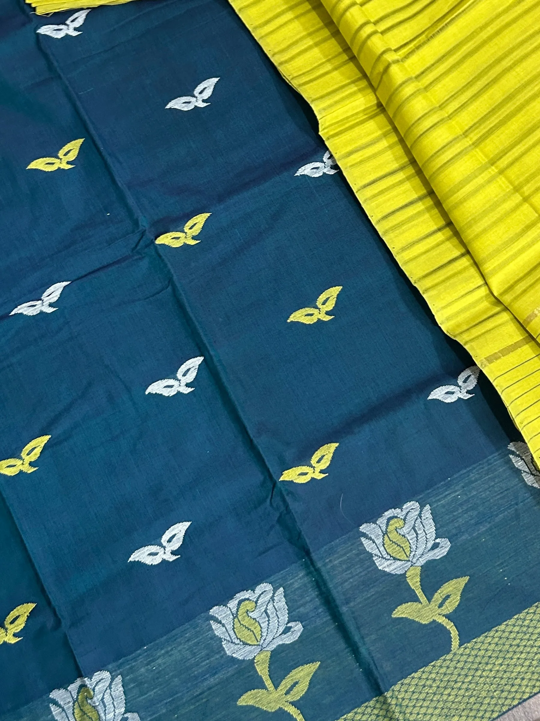 Mangalagiri Cotton Dress Material with Weaving Bootis