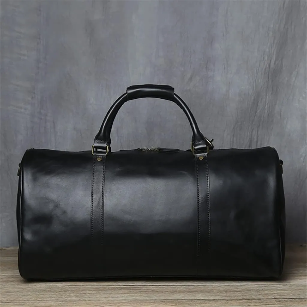 Men's Hand Luggage Bag Travel Bag Geunine Leather Large Capacity Single Shoulder Messenger For 15 Inch Laptop