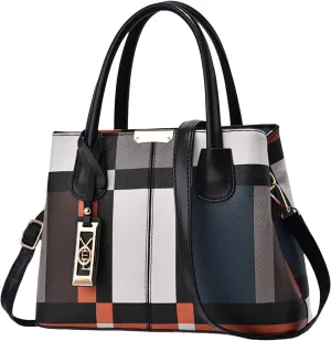 Messenger Tote Bag for Women Shoulder Hobo Bags Top Handle Satchel Purses Purse and Wallet Set for Women(Black)