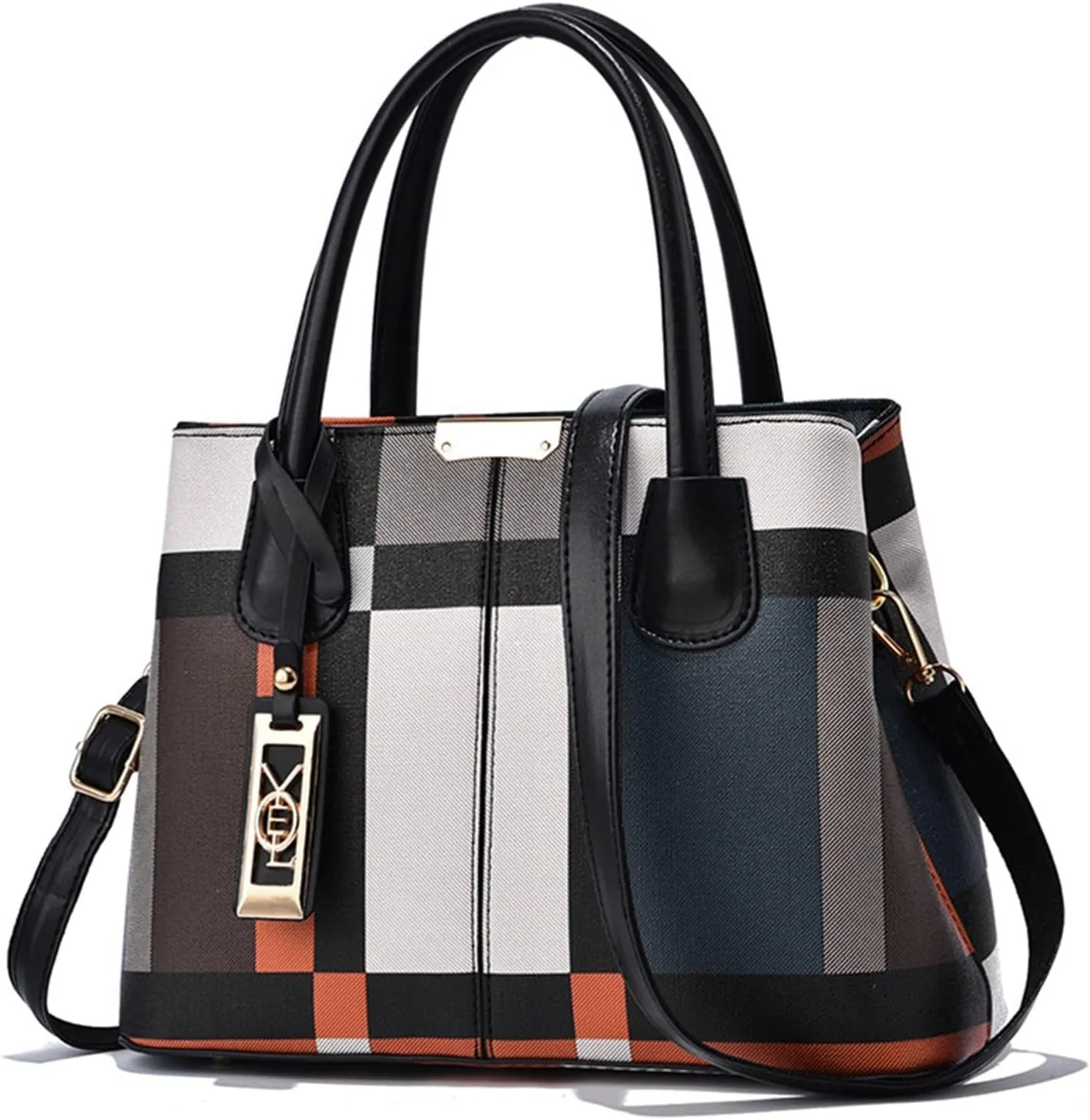 Messenger Tote Bag for Women Shoulder Hobo Bags Top Handle Satchel Purses Purse and Wallet Set for Women(Black)