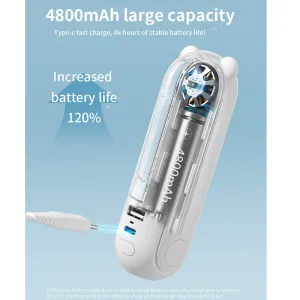 Mini Fan Portable Handheld Electric Fan Rechargeable Quiet Pocket Cooling Hand ventilador with Light Office Outdoor