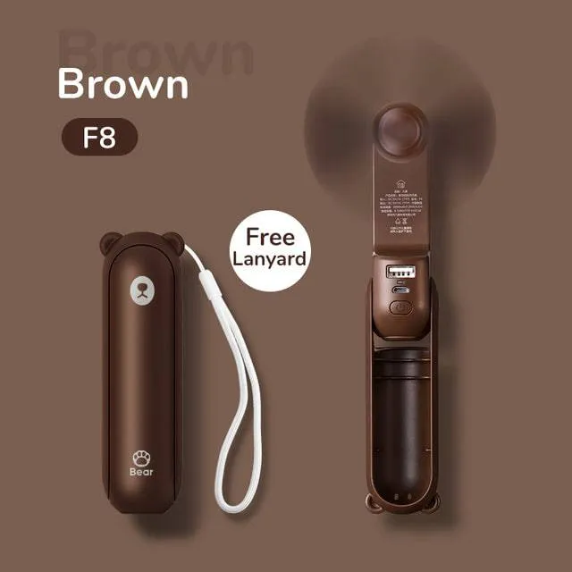 Mini Fan Portable Handheld Electric Fan Rechargeable Quiet Pocket Cooling Hand ventilador with Light Office Outdoor