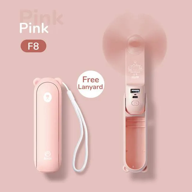 Mini Fan Portable Handheld Electric Fan Rechargeable Quiet Pocket Cooling Hand ventilador with Light Office Outdoor