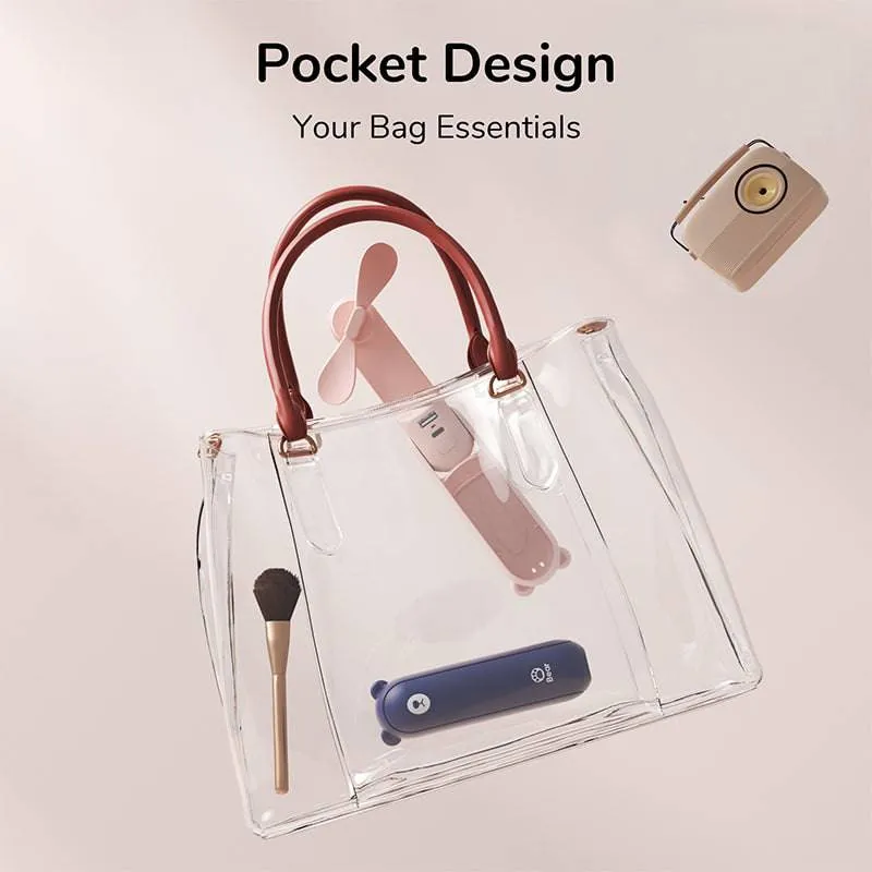 Mini Fan Portable Handheld Electric Fan Rechargeable Quiet Pocket Cooling Hand ventilador with Light Office Outdoor