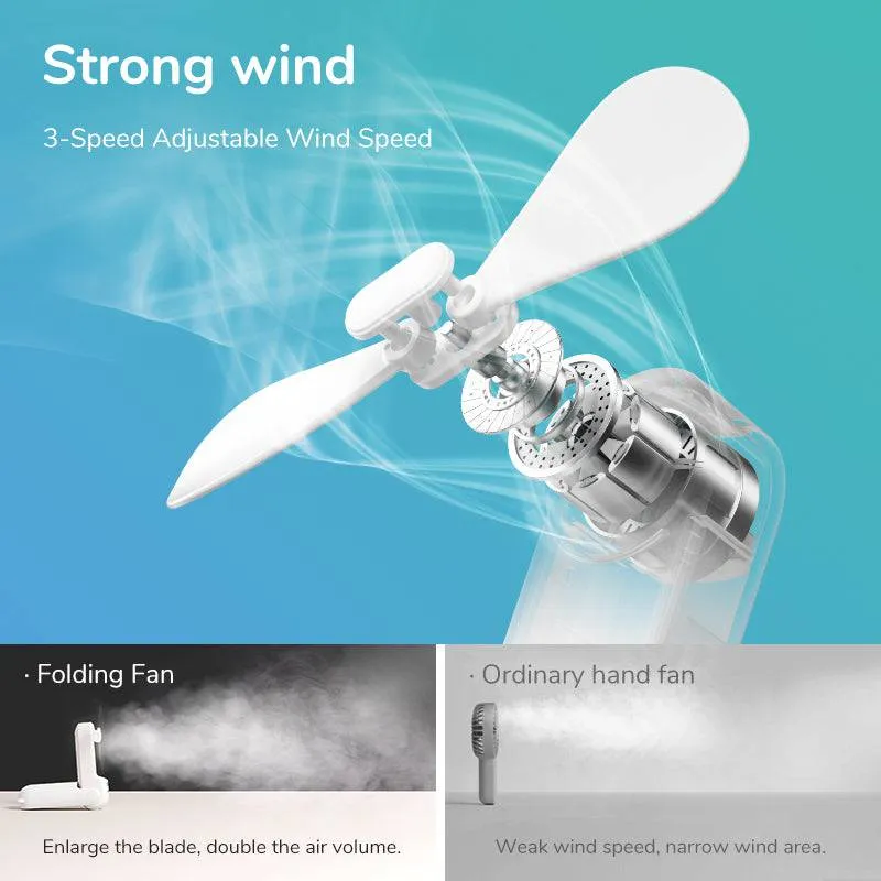 Mini Fan Portable Handheld Electric Fan Rechargeable Quiet Pocket Cooling Hand ventilador with Light Office Outdoor