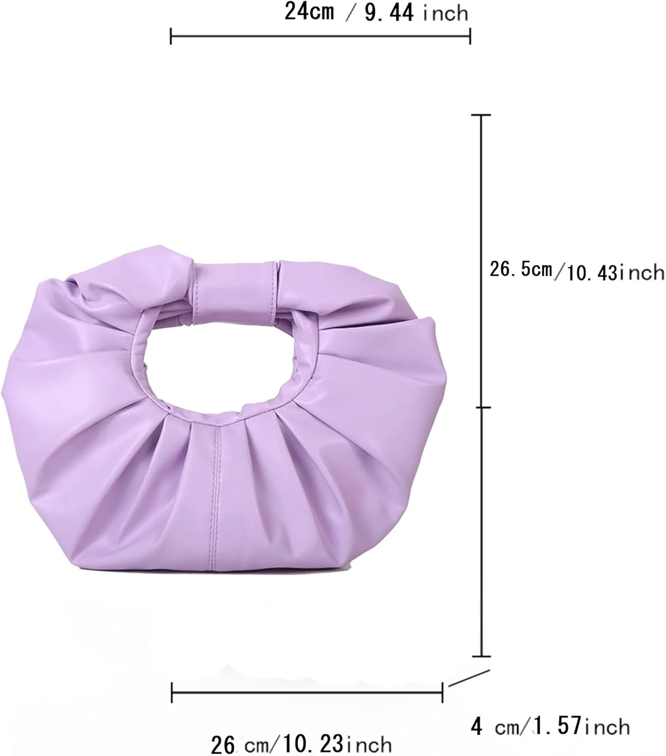 mini purses for women shoulder bag Ruched PU Leather Hobo Handbag knot bag Shoulder Bag