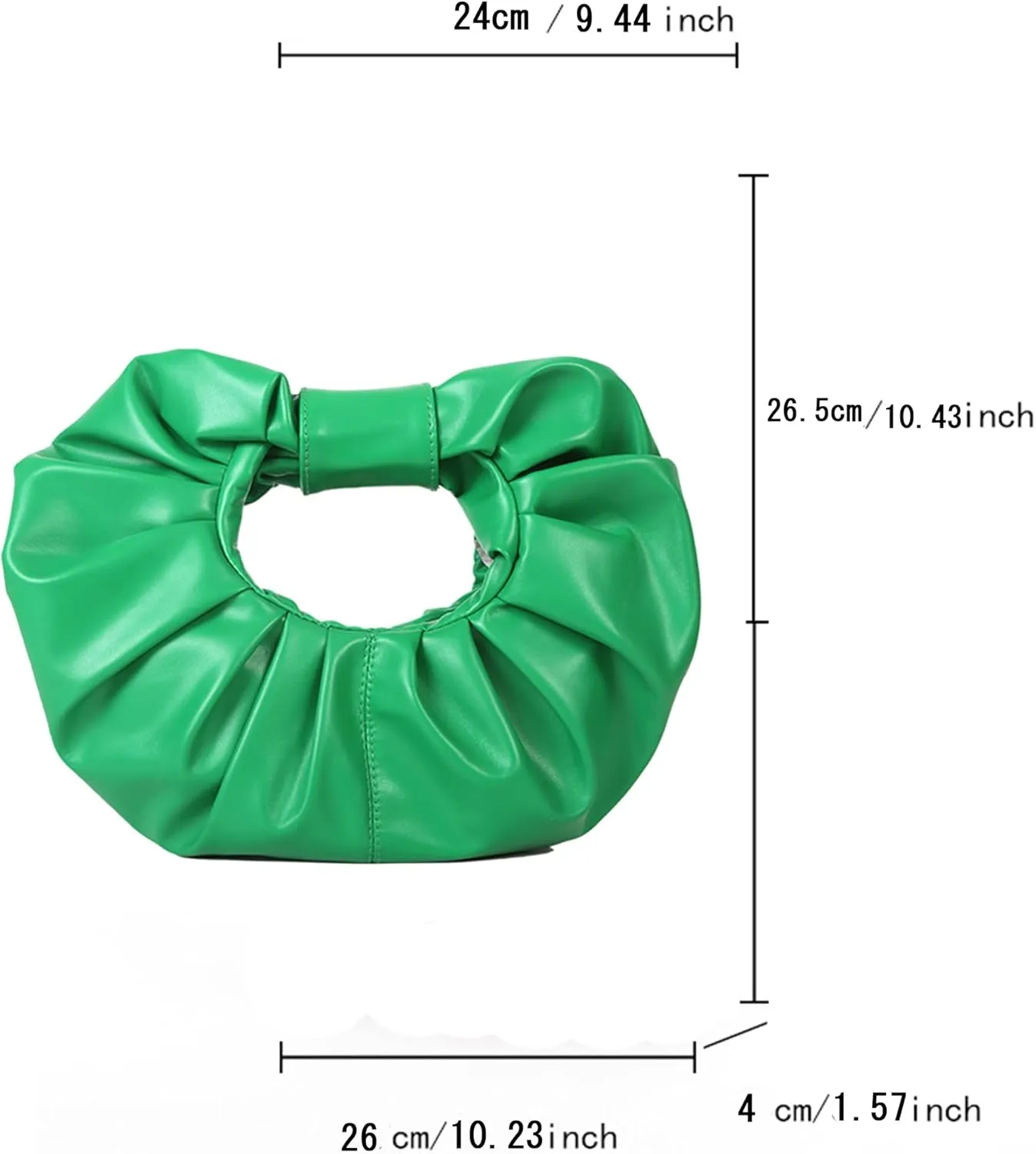 mini purses for women shoulder bag Ruched PU Leather Hobo Handbag knot bag Shoulder Bag