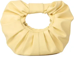 mini purses for women shoulder bag Ruched PU Leather Hobo Handbag knot bag Shoulder Bag