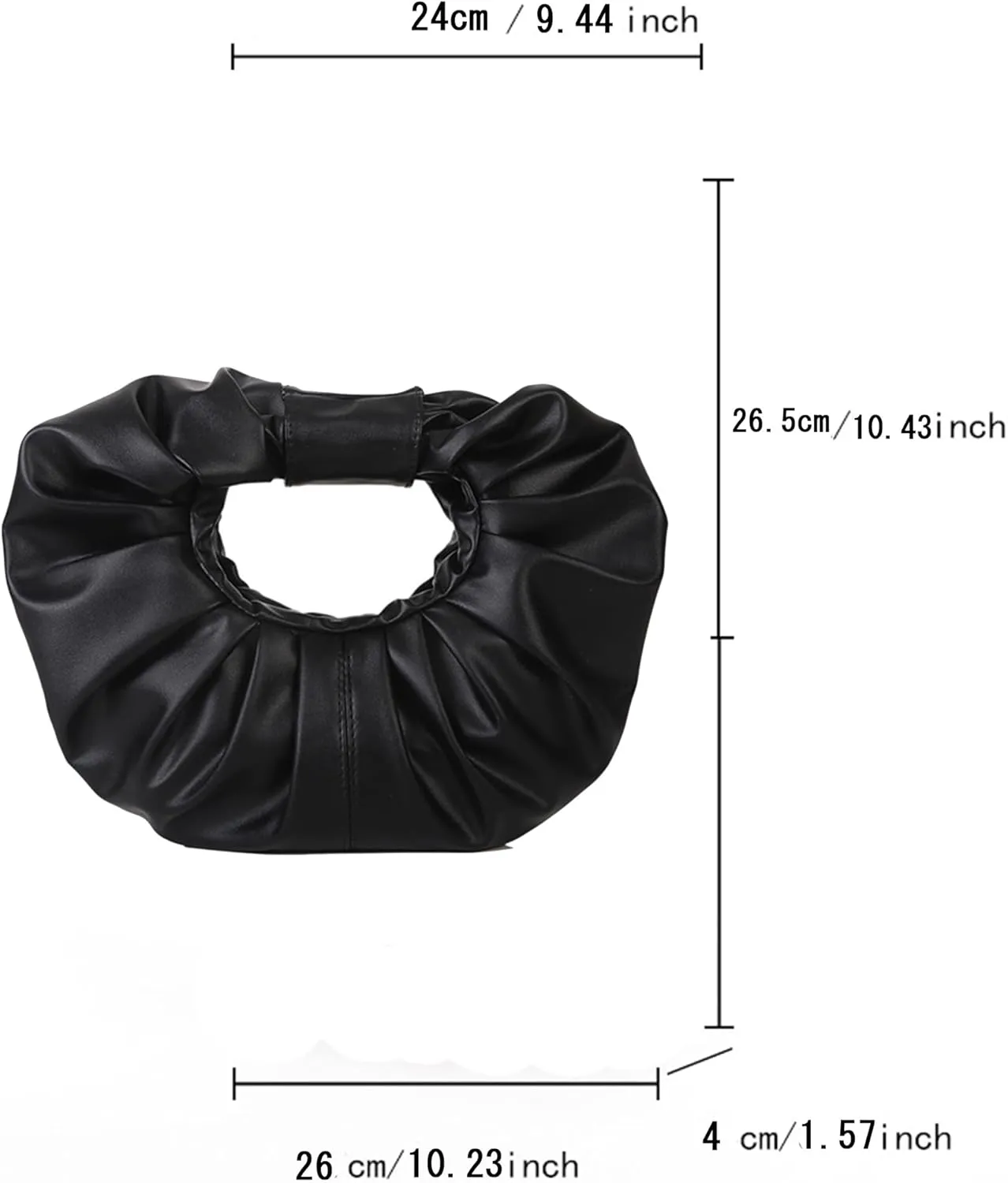 mini purses for women shoulder bag Ruched PU Leather Hobo Handbag knot bag Shoulder Bag