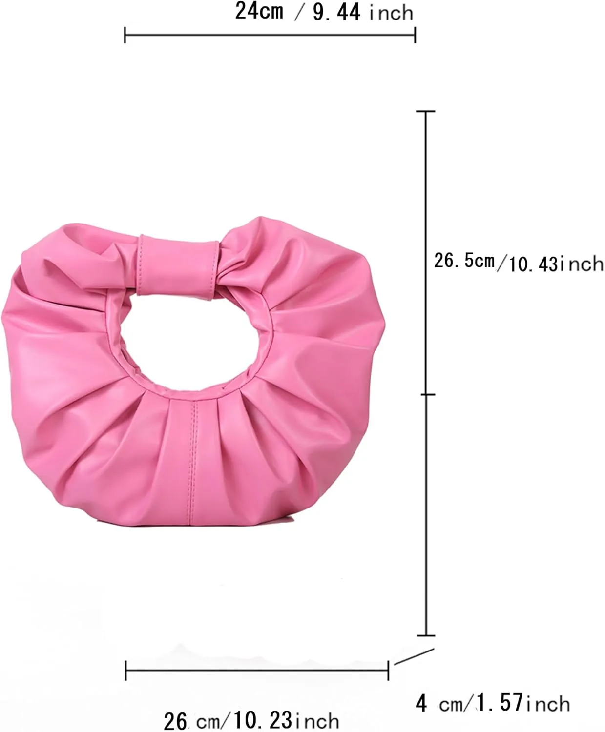 mini purses for women shoulder bag Ruched PU Leather Hobo Handbag knot bag Shoulder Bag