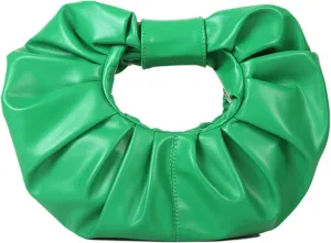 mini purses for women shoulder bag Ruched PU Leather Hobo Handbag knot bag Shoulder Bag