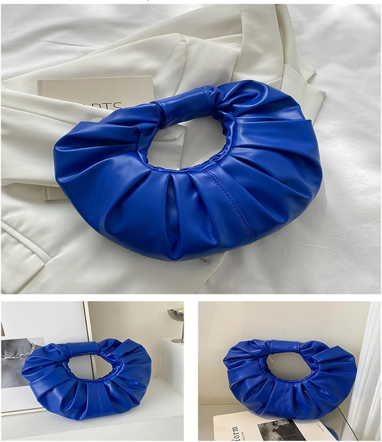 mini purses for women shoulder bag Ruched PU Leather Hobo Handbag knot bag Shoulder Bag