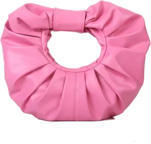 mini purses for women shoulder bag Ruched PU Leather Hobo Handbag knot bag Shoulder Bag