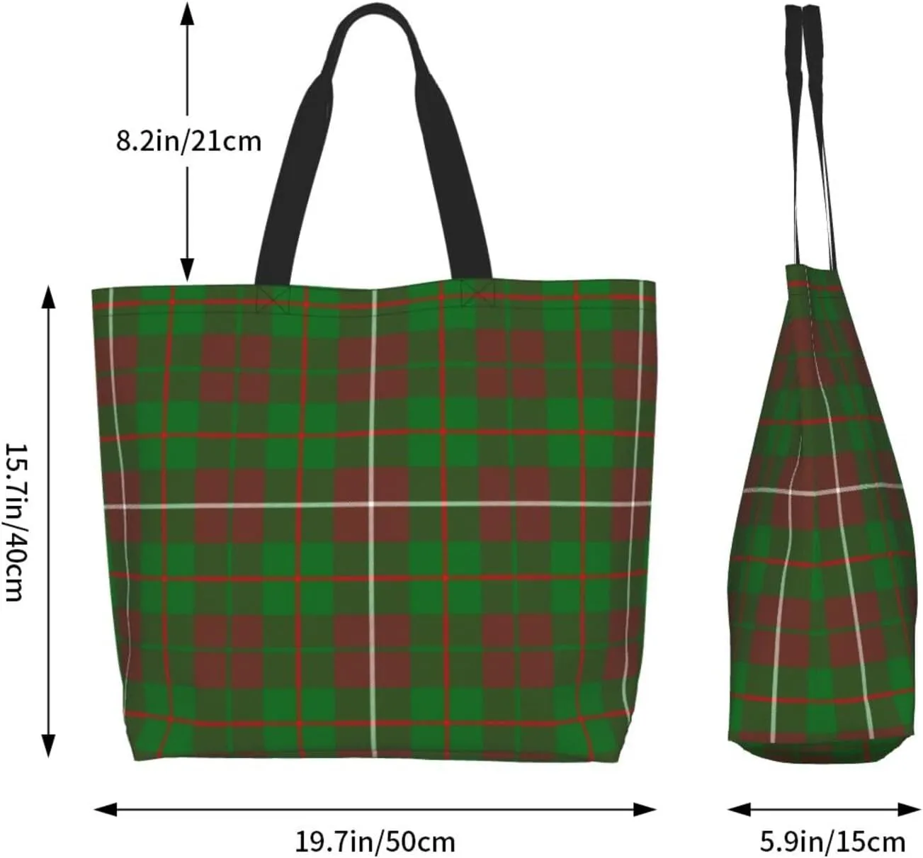 Modern Tartan Tote Bag For Women Weekender Travel Bag Reusable Grocery Bags Large Totes Handbags