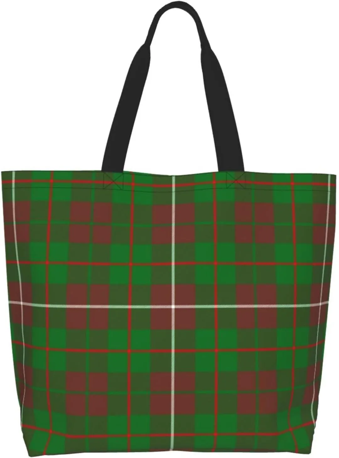 Modern Tartan Tote Bag For Women Weekender Travel Bag Reusable Grocery Bags Large Totes Handbags