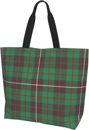 Modern Tartan Tote Bag For Women Weekender Travel Bag Reusable Grocery Bags Large Totes Handbags