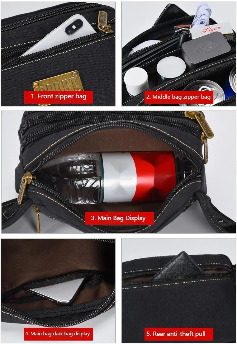Multi-Layer Anti-Theft Fanny Packs For Women & Men Waist Pack Hip Bum Bag with Multi-Pockets Large Capacity Casual Waterproof Bum Bag forTraveling Casual Cycling Running Hiking (Green)
