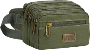 Multi-Layer Anti-Theft Fanny Packs For Women & Men Waist Pack Hip Bum Bag with Multi-Pockets Large Capacity Casual Waterproof Bum Bag forTraveling Casual Cycling Running Hiking (Green)