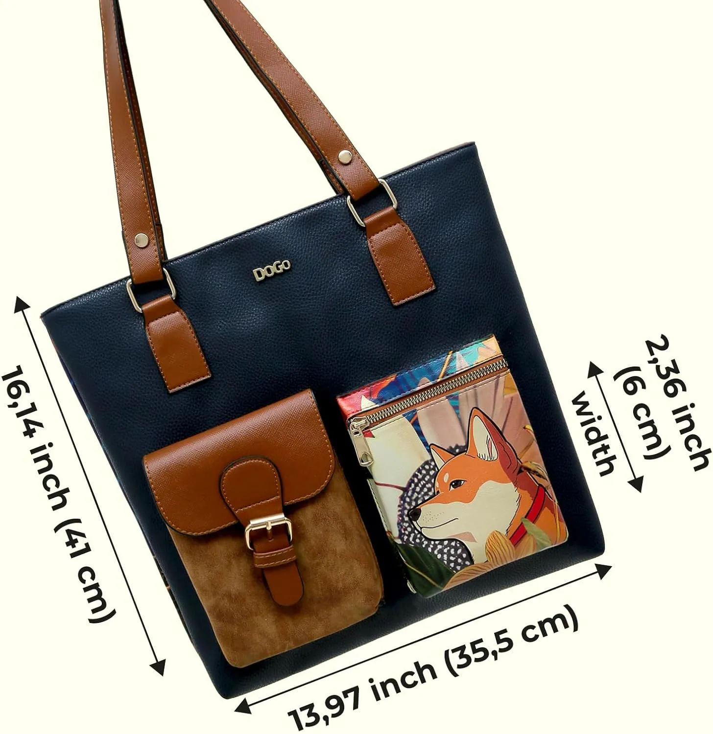 Multi Pocket Shoulder Bags for Women - Vegan Leather and Unique Design Handmade Womens Bags
